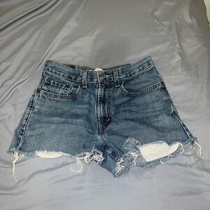 Distressed Denim Shorts
